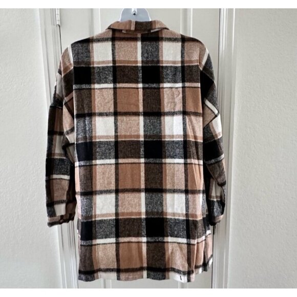 Plaid Button-Up Shirt Jacket 2XL 100% Polyester Hand Wash Cold - Picture 4 of 13